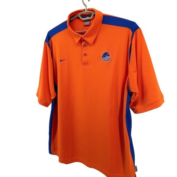 Nike Mens XXL Boise State Broncos Orange Blue Dri-FIT Golf Polo Shirt - Picture 3 of 15